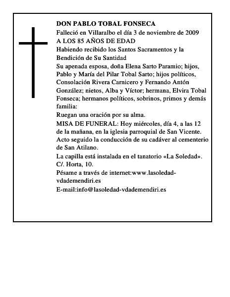DON PABLO TOBAL FONSECA