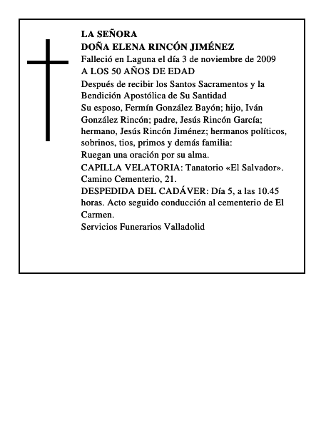 DOÑA ELENA RINCÓN JIMÉNEZ