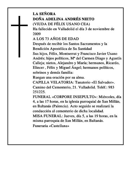 DOÑA ADELINA ANDRÉS NIETO