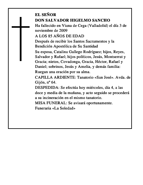 DON SALVADOR HIGELMO SANCHO