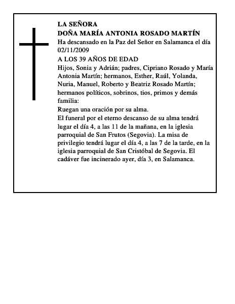 DOÑA MARÍA ANTONIA ROSADO MARTÍN