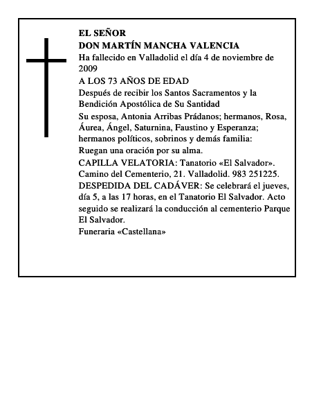 DON MARTÍN MANCHA VALENCIA