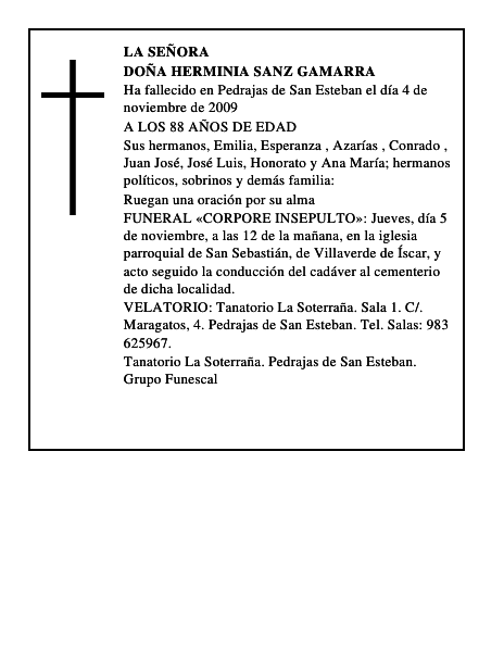 DOÑA HERMINIA SANZ GAMARRA