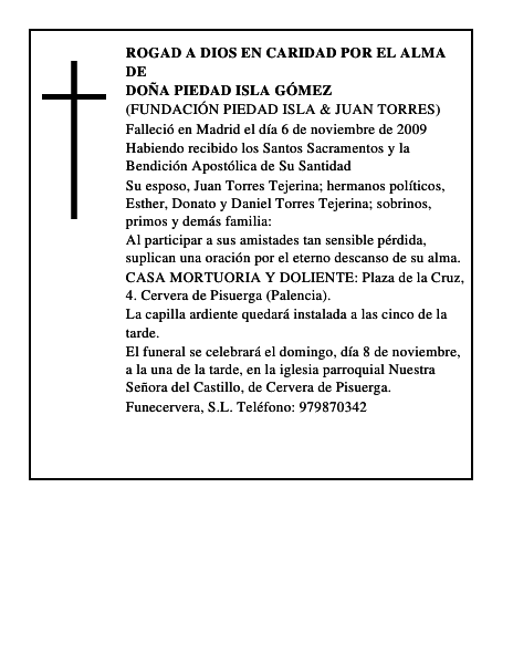 DOÑA PIEDAD ISLA GÓMEZ