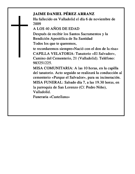 JAIME DANIEL PÉREZ ARRANZ