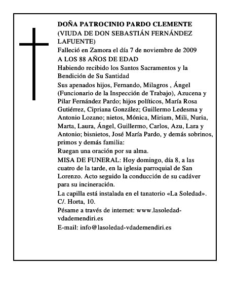 Doña Patrocinio Pardo Clemente