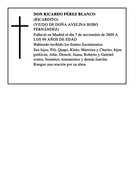 DON RICARDO PÉREZ BLANCO