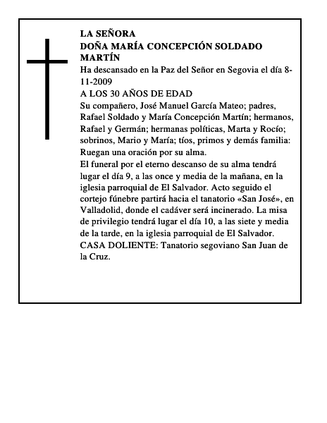 DOÑA MARÍA CONCEPCIÓN SOLDADO MARTÍN