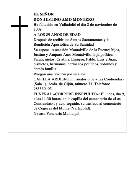 DON JUSTINO AMO MONTERO