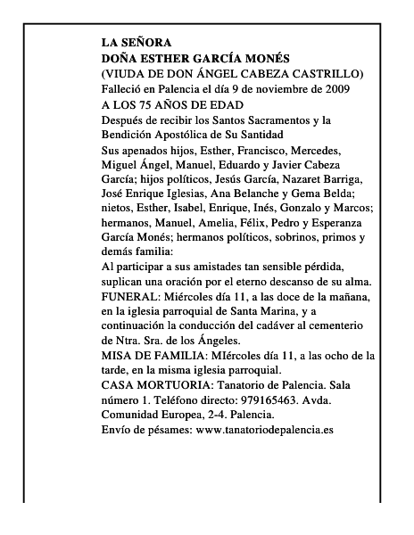 DOÑA ESTHER GARCÍA MONÉS