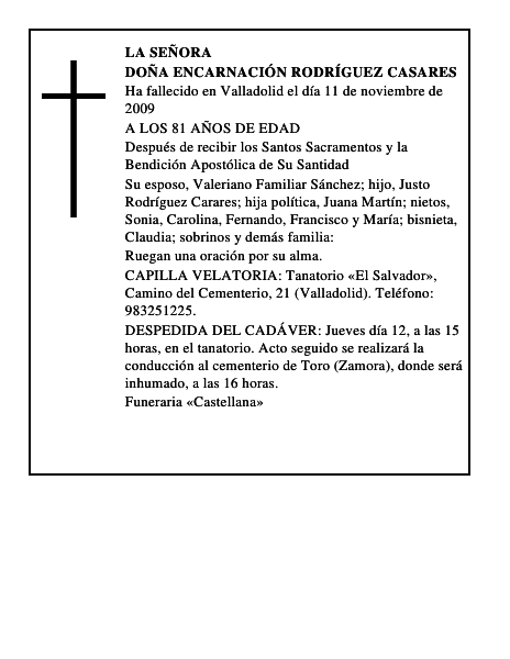 DOÑA ENCARNACIÓN RODRÍGUEZ CASARES