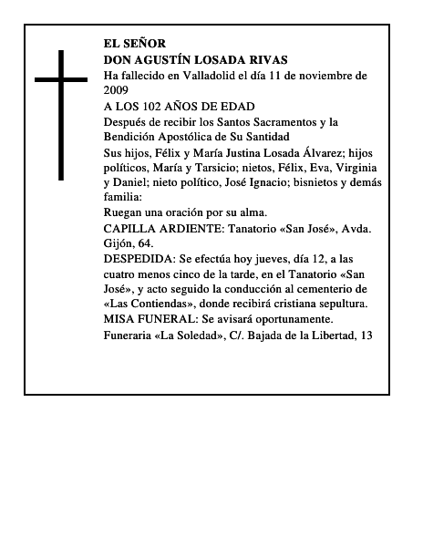 DON AGUSTÍN LOSADA RIVAS