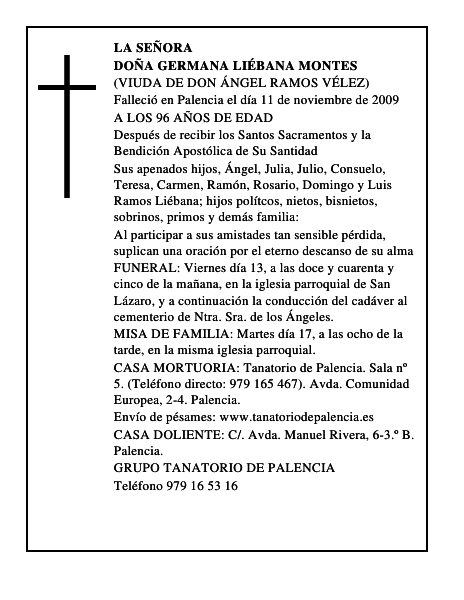 DOÑA GERMANA LIÉBANA MONTES