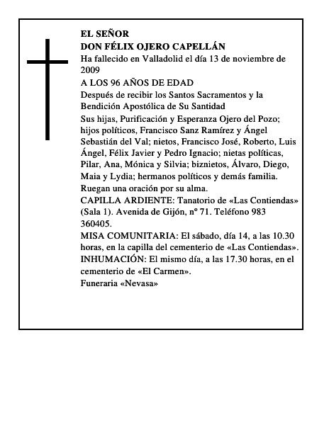 DON FÉLIX OJERO CAPELLÁN
