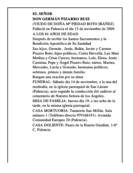 DON GERMÁN PIZARRO RUIZ