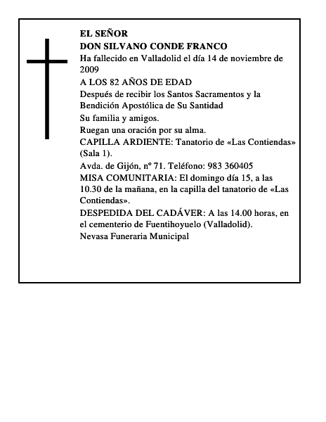 DON SILVANO CONDE FRANCO
