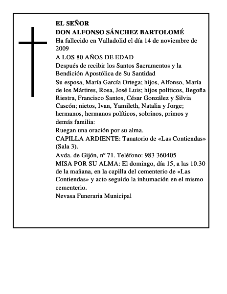 DON ALFONSO SÁNCHEZ BARTOLOMÉ