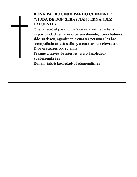DOÑA PATROCINIO PARDO CLEMENTE