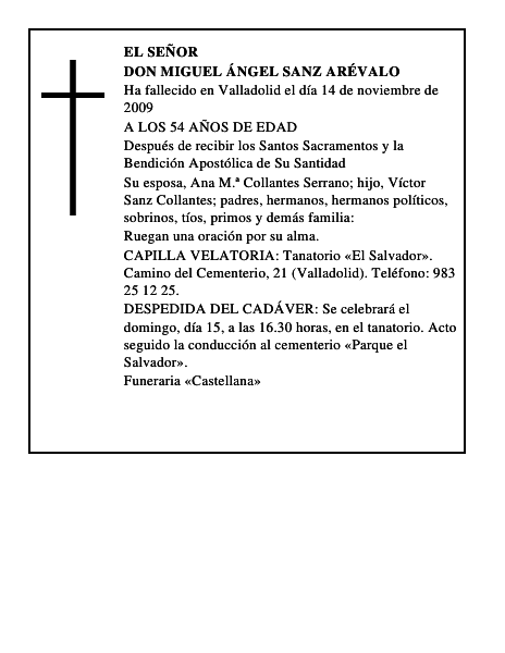 DON MIGUEL ÁNGEL SANZ ARÉVALO