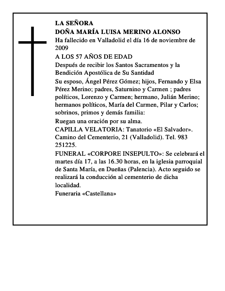 DOÑA MARÍA LUISA MERINO ALONSO
