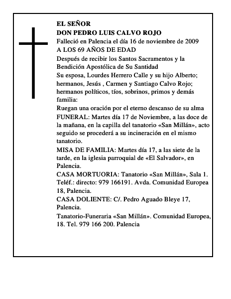 DON PEDRO LUIS CALVO ROJO