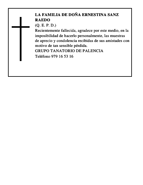 LA FAMILIA DE DOÑA ERNESTINA SANZ RAEDO