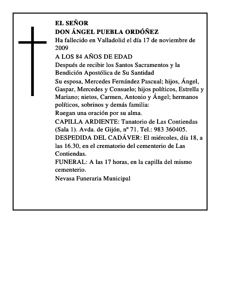 DON ÁNGEL PUEBLA ORDÓÑEZ