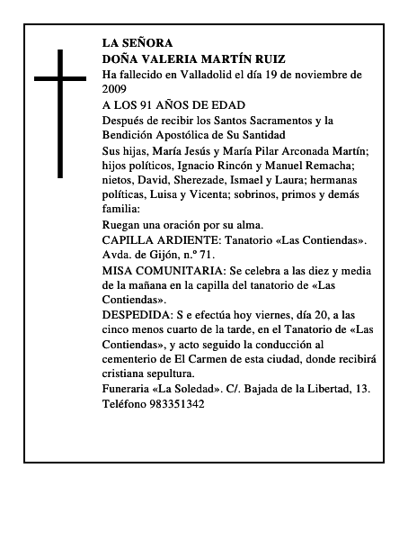 DOÑA VALERIA MARTÍN RUIZ