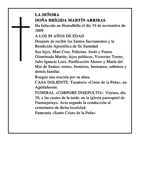 DOÑA BRÍGIDA MARTÍN ARRIBAS