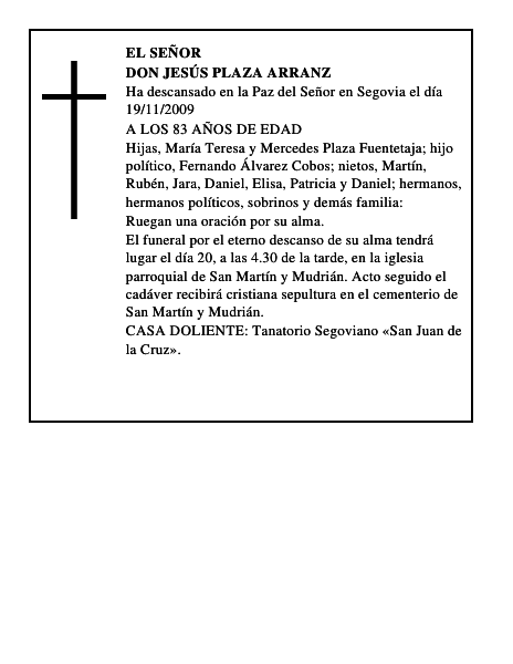 DON JESÚS PLAZA ARRANZ