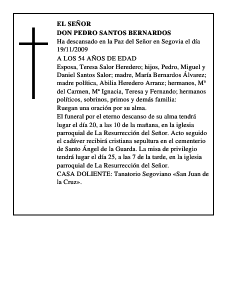 DON PEDRO SANTOS BERNARDOS