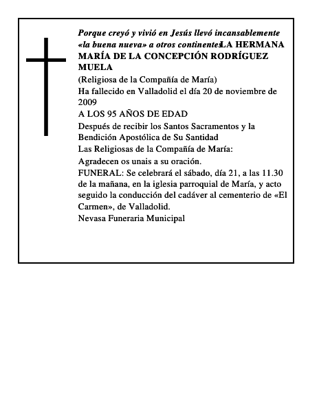 MARÍA DE LA CONCEPCIÓN RODRÍGUEZ MUELA