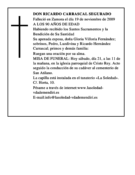 DON RICARDO CARRASCAL SEGURADO
