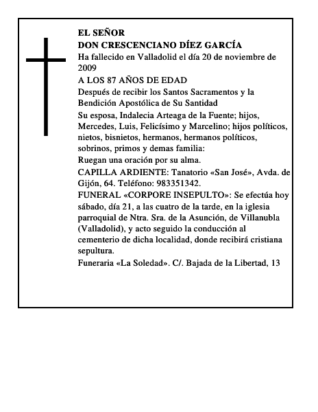DON CRESCENCIANO DÍEZ GARCÍA