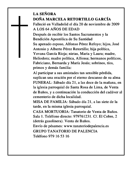 DOÑA MARCELA RETORTILLO GARCÍA