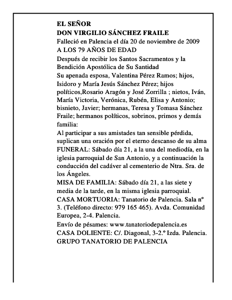 DON VIRGILIO SÁNCHEZ FRAILE