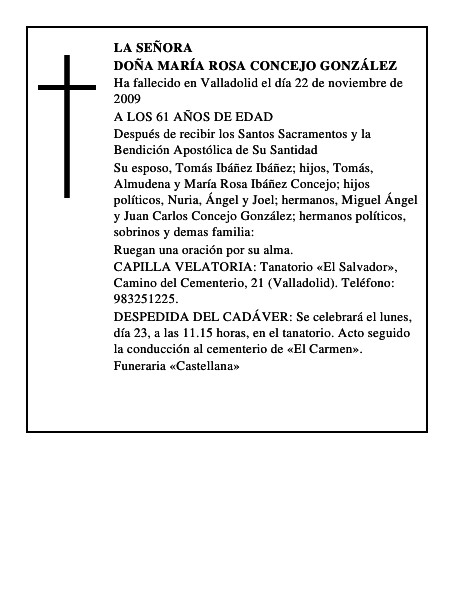 DOÑA MARÍA ROSA CONCEJO GONZÁLEZ