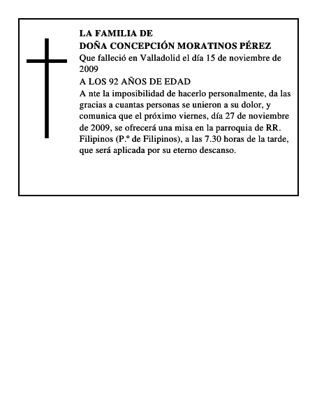 DOÑA CONCEPCIÓN MORATINOS PÉREZ
