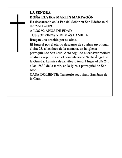 DOÑA ELVIRA MARTÍN MARFAGÓN