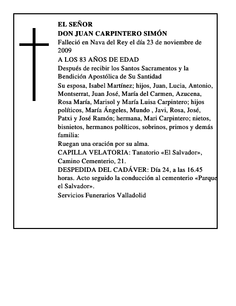 DON JUAN CARPINTERO SIMÓN