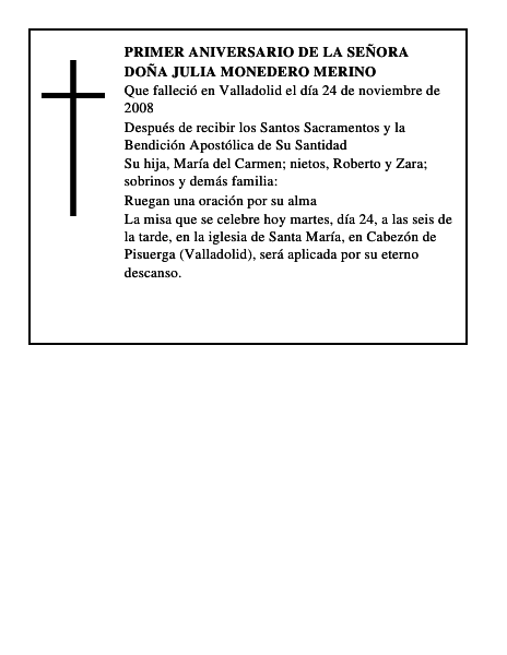 DOÑA JULIA MONEDERO MERINO