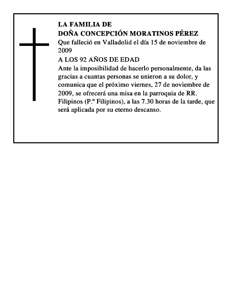 DOÑA CONCEPCIÓN MORATINOS PÉREZ