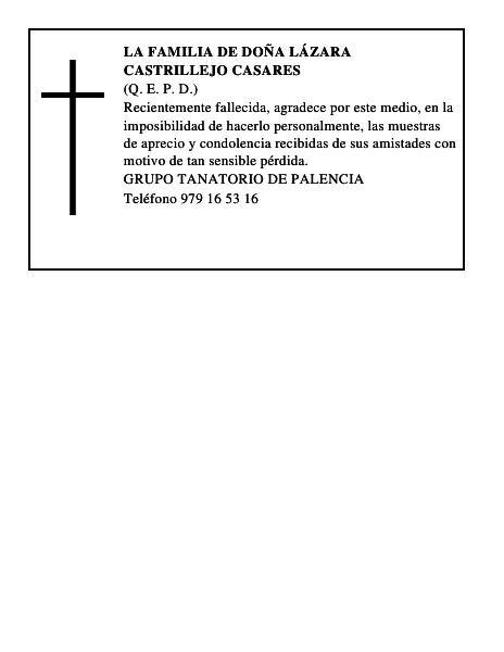 LA FAMILIA DE DOÑA LÁZARA CASTRILLEJO CASARES