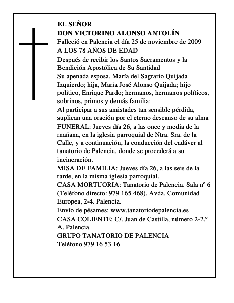 DON VICTORINO ALONSO ANTOLÍN