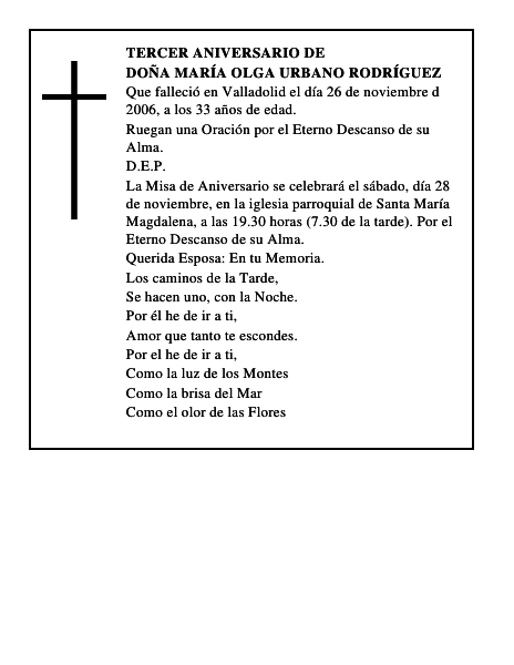 Doña María Olga Urbano Rodríguez