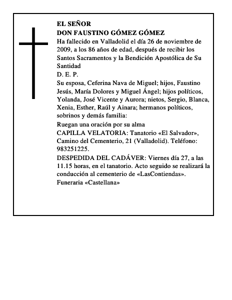 Don Faustino Gómez Gómez