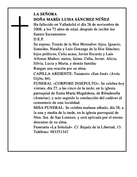 Doña María Luisa Sánchez Núñez