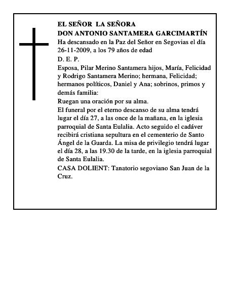 Don Antonio Santamera Garcimartín
