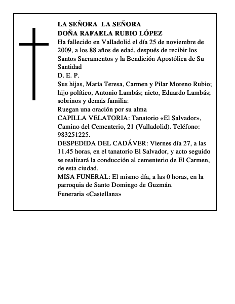 Doña Rafaela Rubio López