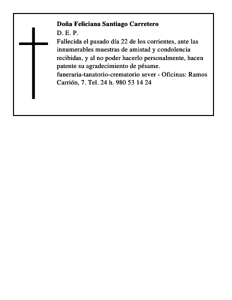 Doña Feliciana Santiago Carretero
